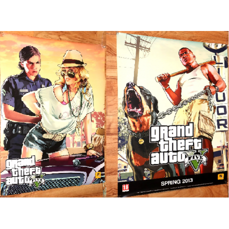 Grand Theft Auto V Doble Cara Promo 84Cms x 59,5Cms